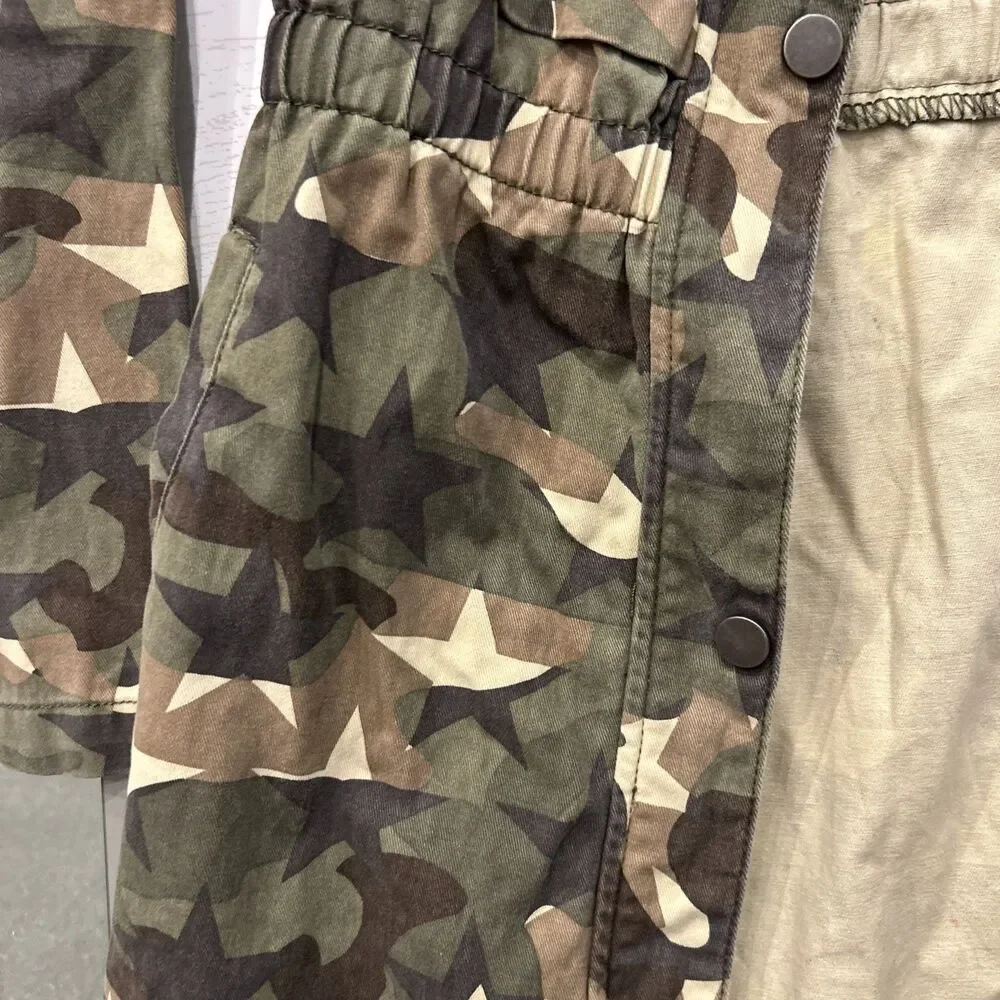 C&C California Camo Anorak Jacket Hooded Drawstring Waist Size 10